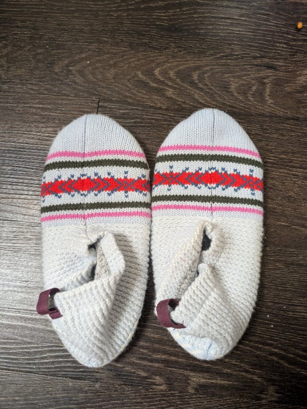 Bombas women's gripper slippers Halo Blue Fair Isle pattern size small